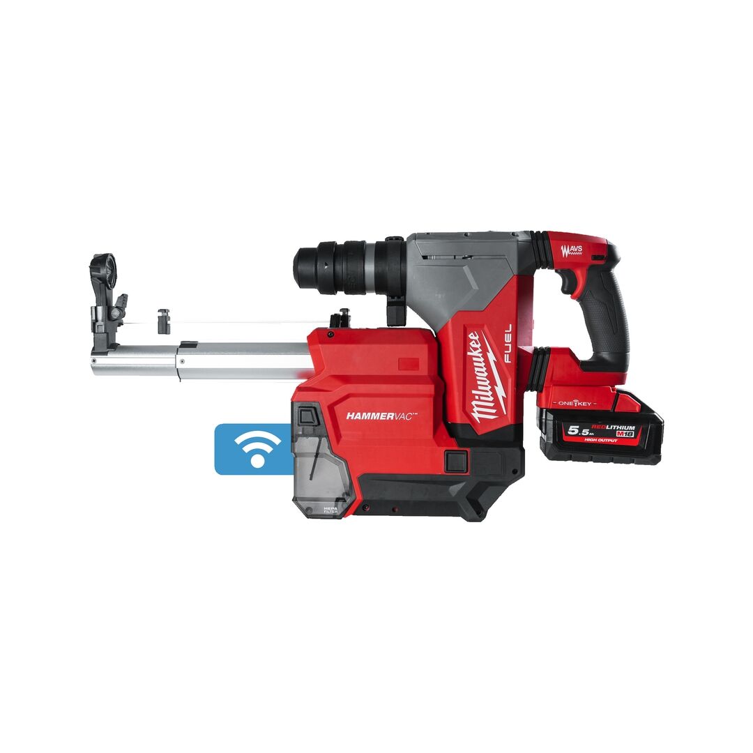 MILWAUKEE Akku-Kombihammer M18 ONEFHPXDEL-552C Staubabsaugung