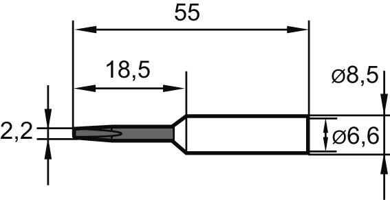 ERSA Lötspitze Ersatz meißelförmig 2,2mm Verlängerung SB