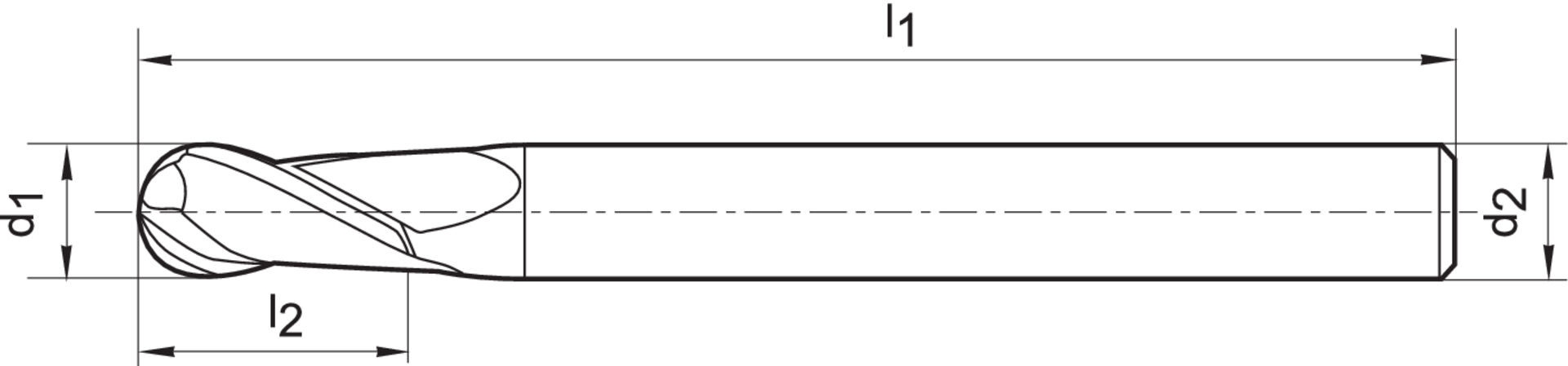 FORMAT Radiusfräser 5,0mm HA Z2 D6mm WN VHM TiALN
