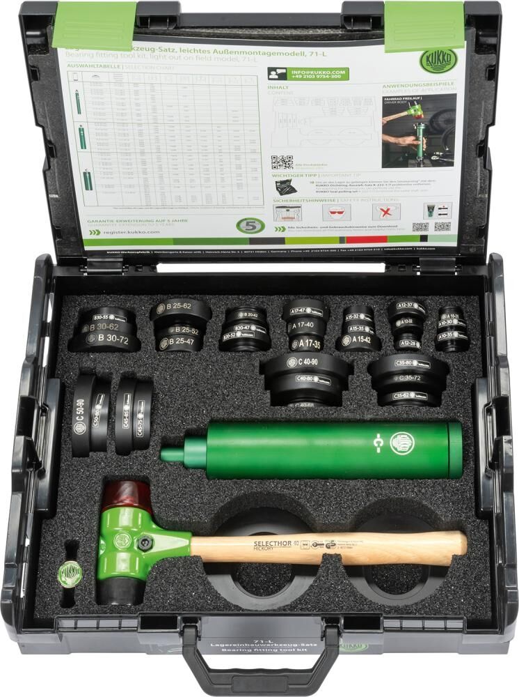 KUKKO Lagereinbau Werkzeugsatz für Bohrungsdurchmesser 10-50mm