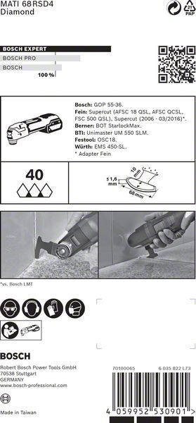 BOSCH Diamant-Segmentsägeblatt MATI68RSD4 Expert Starlock