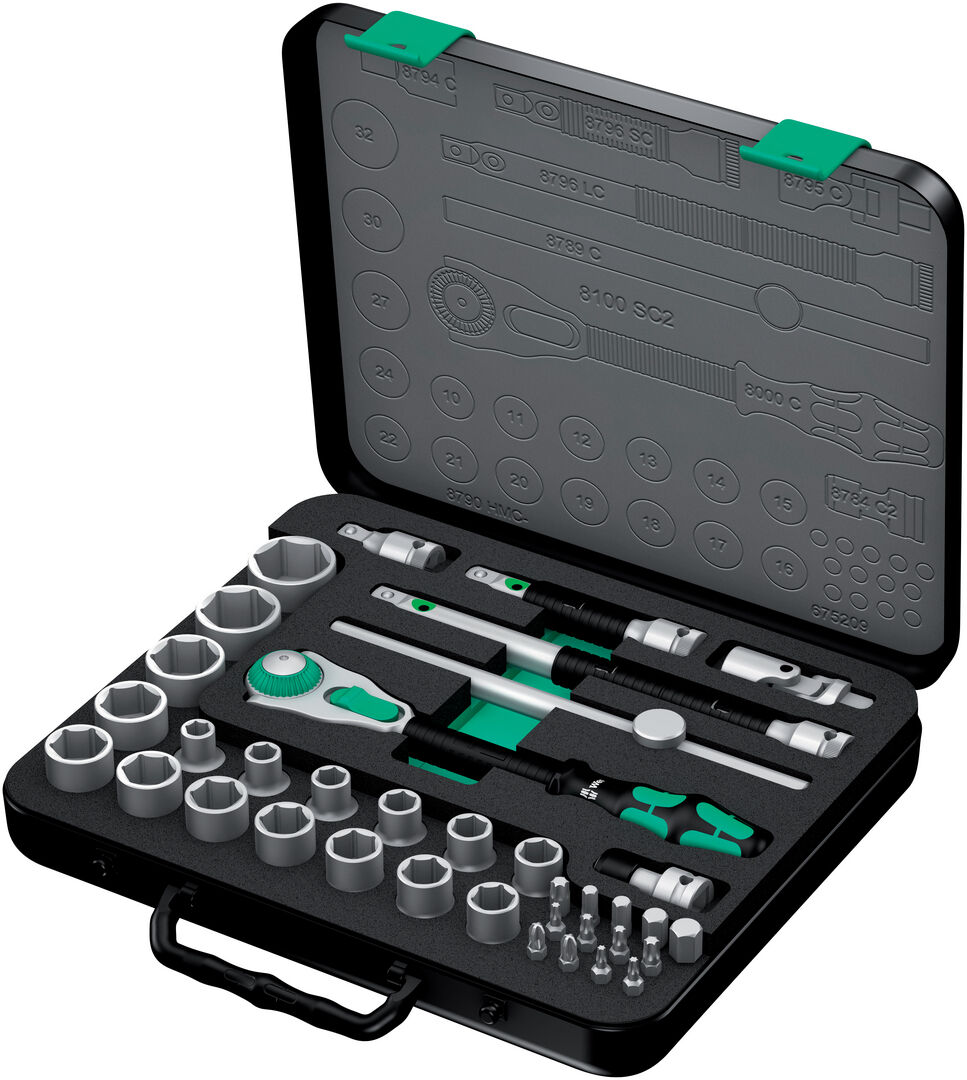 WERA Steckschlüssel-Garnitur 1/2" 37tlg. Zyklop