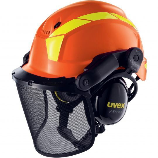 UVEX Forsthelm Schutzhelm mit Visier orange pheos forestry 9774