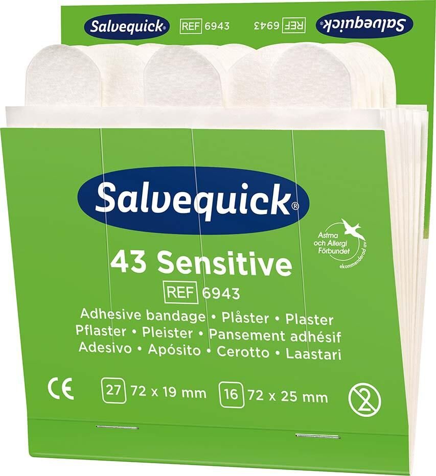 SALVEQUICK Nachfüllpack 6x43 Pflaster Sensitive