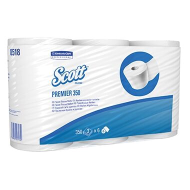 SCOTT Toilettenpapier Plus 020 3-lagig 350 Blatt 6 Rollen 8518