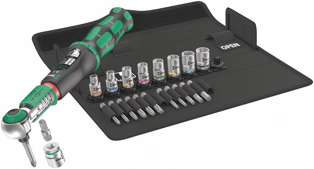 WERA Drehmomentschlüssel Set 1/4" sechskant 2-12Nm 23-teilig SafeTorque
