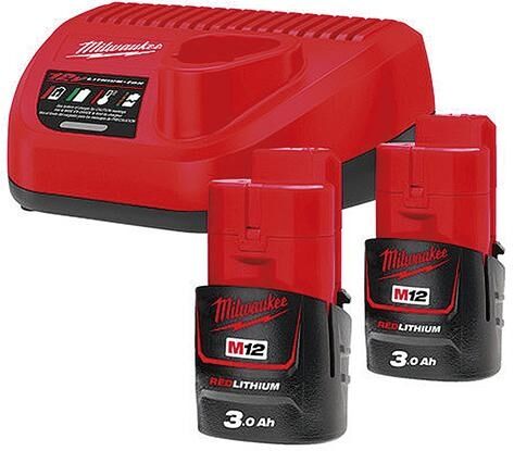 MILWAUKEE Starterset 12V M12NRG-302 2x12V 3Ah Ladegerät