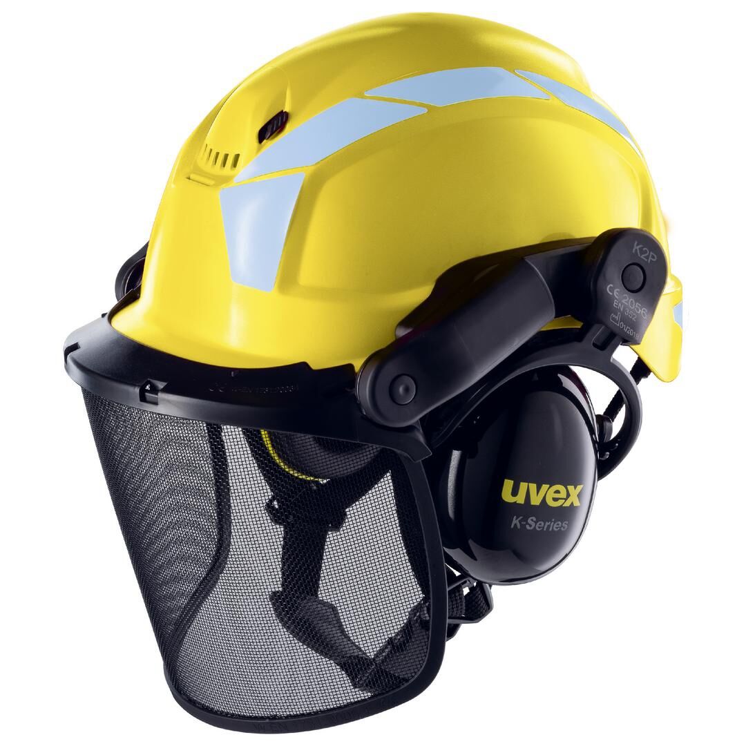 UVEX Forsthelm Schutzhelm mit Visier gelb pheos forestry 9774