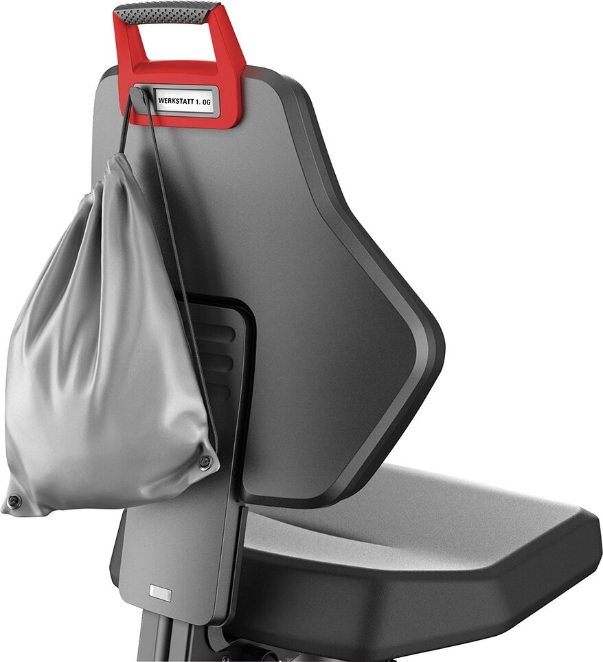 FORMAT Arbeitsstuhl mit Rollen Supertec-roter Griff