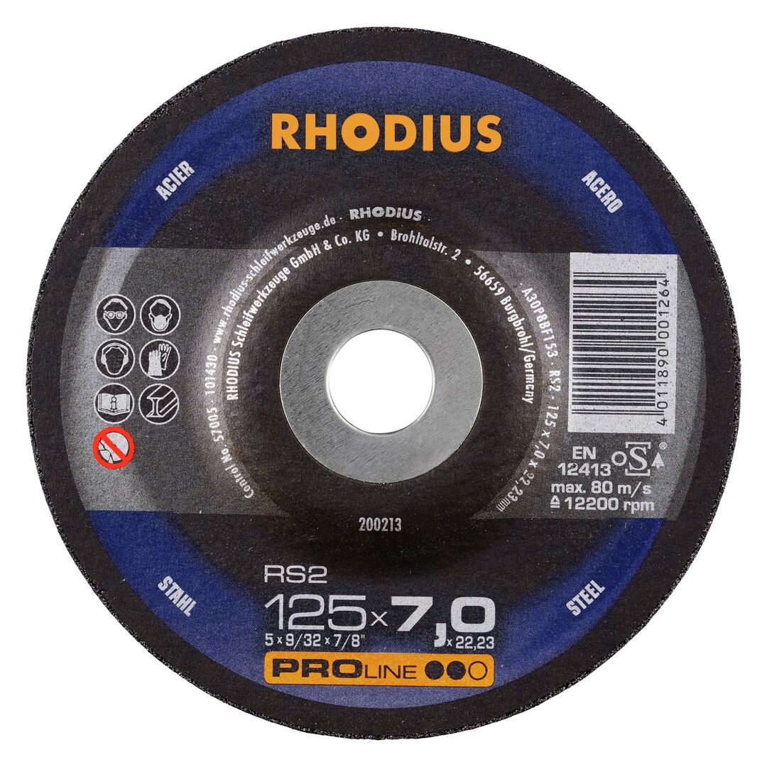 RHODIUS Schruppscheibe RS2 Max Power für Metall 115x6x22,2mm