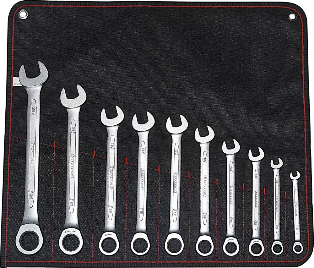 FORMAT Ratschenschlüssel Set SW 8-24mm gerade 10-teilig