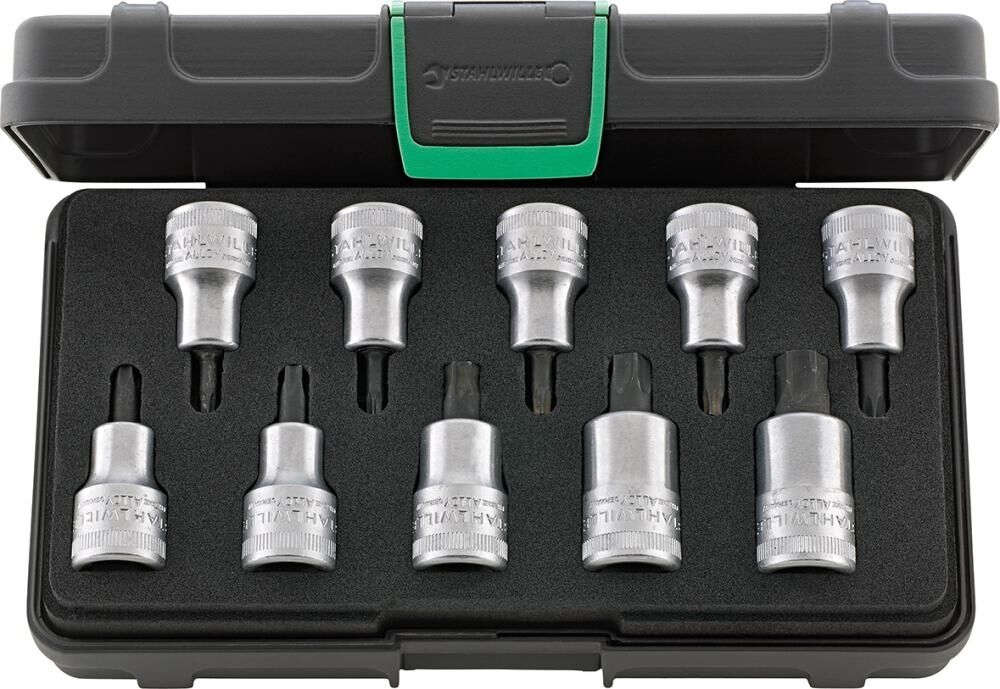 STAHLWILLE Schraubendrehereinsatz Set 1/2" 10-teilig TX