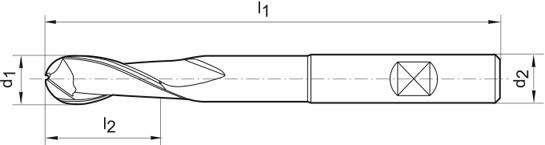 FORMAT Radiusfräser 22,00mm lang TiALN