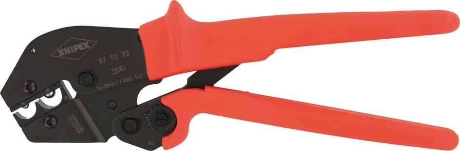 KNIPEX Crimpzange 250mm auch für 2-Handbedienung Kunststoff-Hülle brüniert 97 52 23