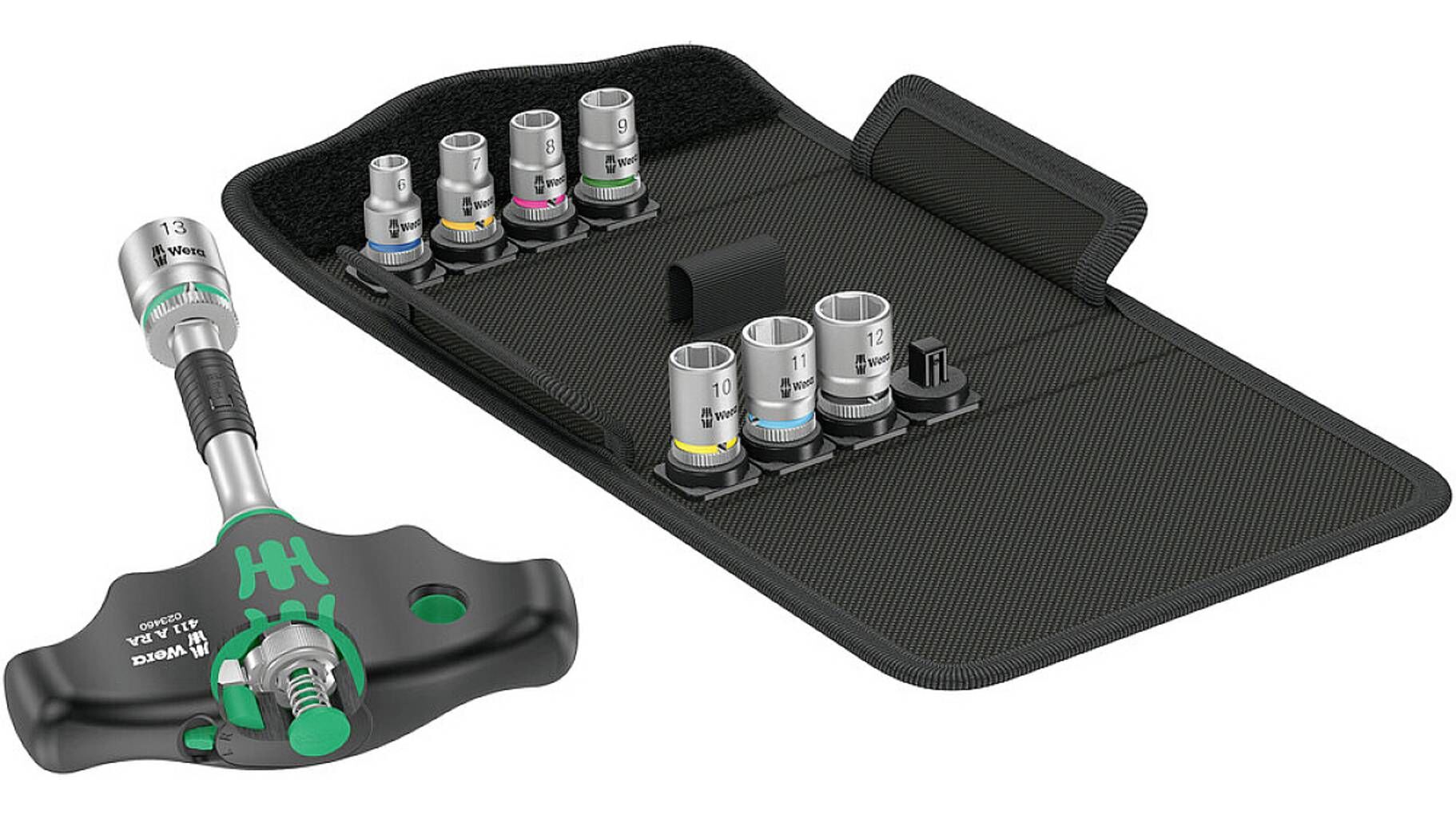 WERA Kraftform Kompakt 400 RA Set 2 1/4" Quergriff-Knarre 9-tlg.