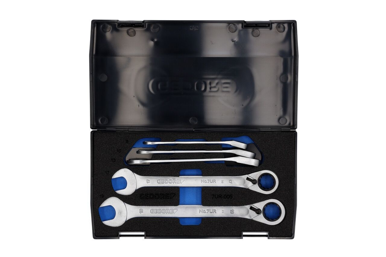 GEDORE Maulschlüsselsatz mit Ringratsche 5-teilig 7 UR-005 2327651