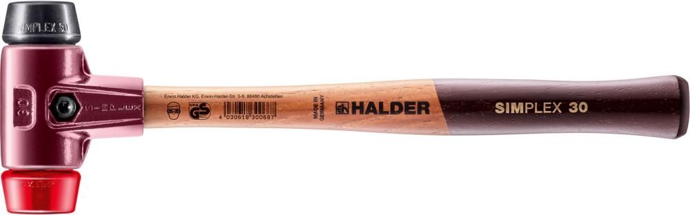 HALDER Schonhammer SIMPLEX 30mm Gummi/Plastik