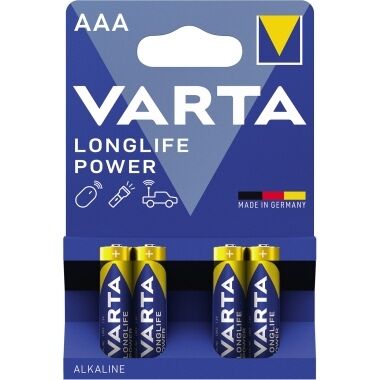 VARTA Batterie Micro AAA Longlife Power Alkali-Mangan-Qualität 4 Stück