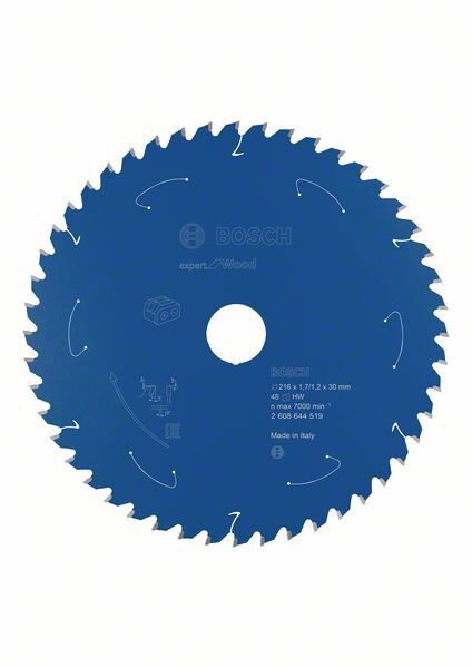 BOSCH Kreissägeblatt Expert for Wood 216x30x1,7/1,2mm 48 Z