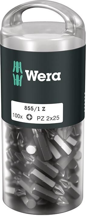 WERA Kreuzschlitz Bit 1/4" PZ 1x25mm DIN3126E 6,3 100er Pack