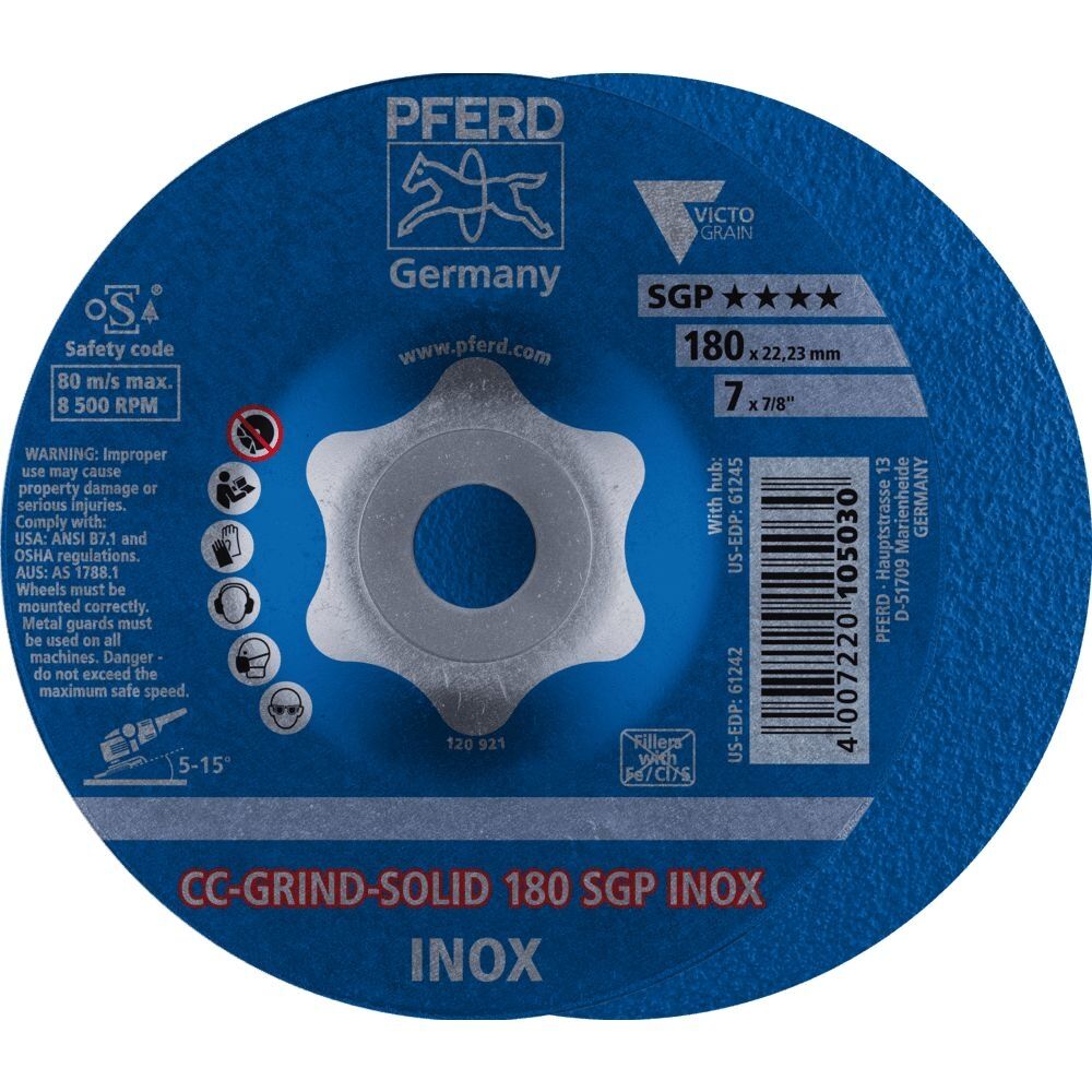 PFERD Schleifscheibe CC-Grind-Solid SGP INOX 180mm