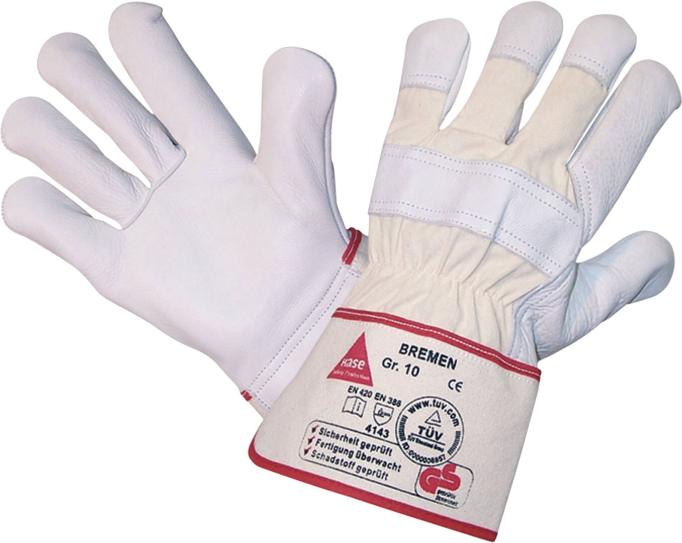 HASE Lederhandschuhe Bremen Gr. 10 Rindnarbenleder