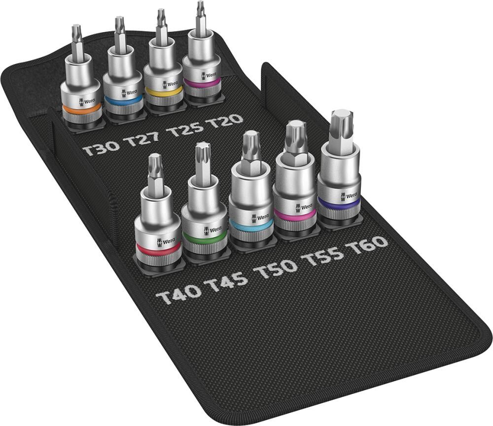 WERA Schraubendrehereinsatz Set 1/2" 9-teilig TX Haltefunktion