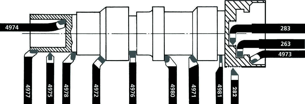 FORMAT Stirndrehmeißel 32x32x170mm P25/30 HM Rechts D4977