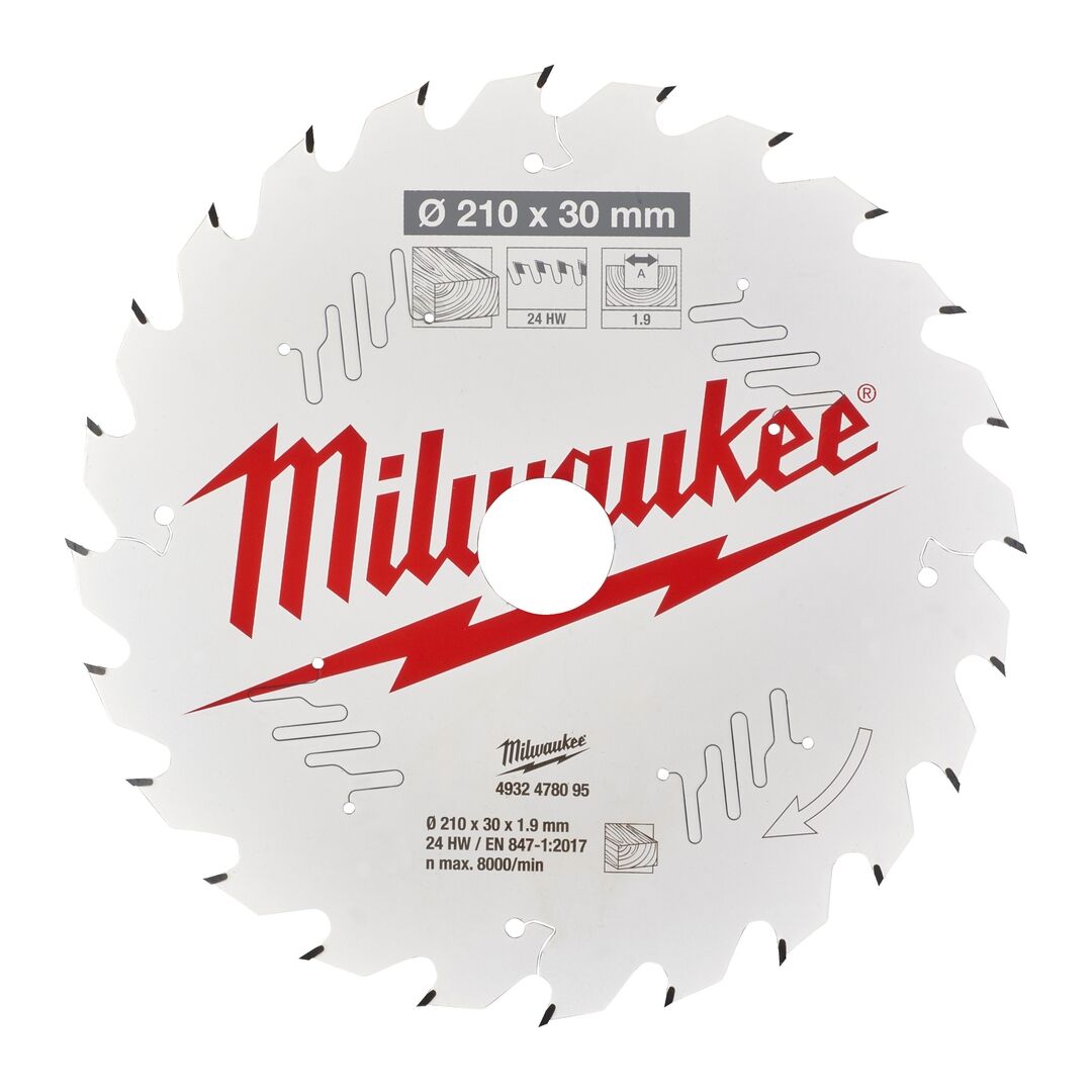 MILWAUKEE Kreissägeblatt Holz für Tischkreissägen 210/30mm Z24