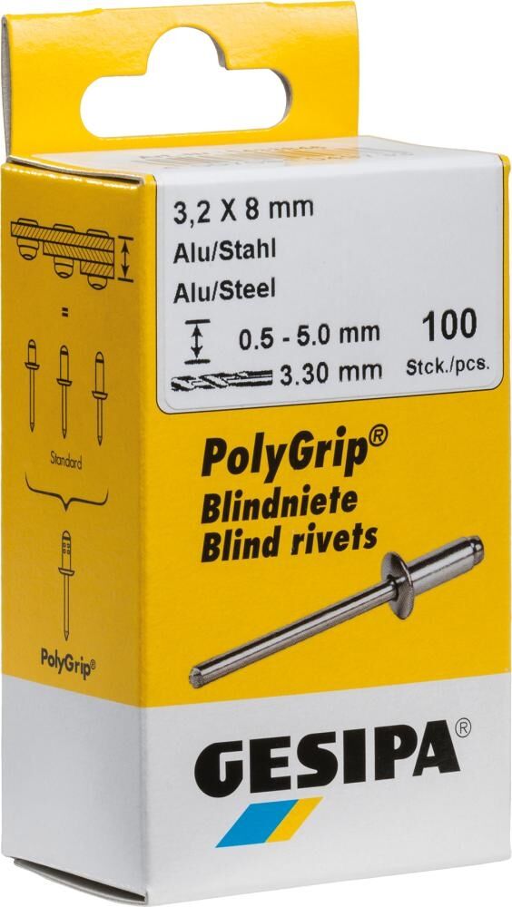 GESIPA Blindniet-Mini-Pack Alu 3x12mm 100 Stück