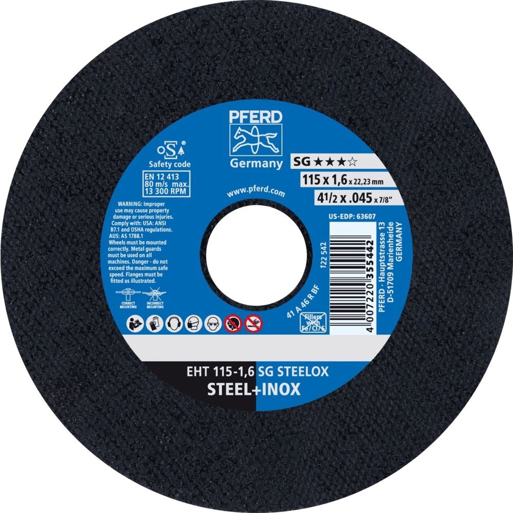 PFERD Trennscheibe A46RSG Edelstahl 115x1,6mm gerade