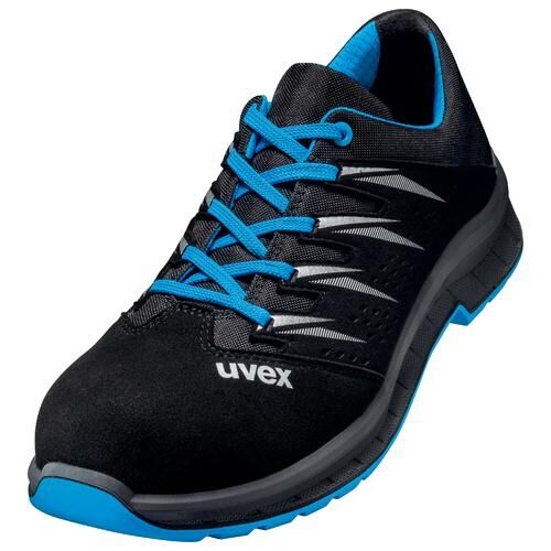 UVEX Sicherheitsschuhe Gr. 43 W11 S1 ESD SR gelocht schwarz/blau 6937.8