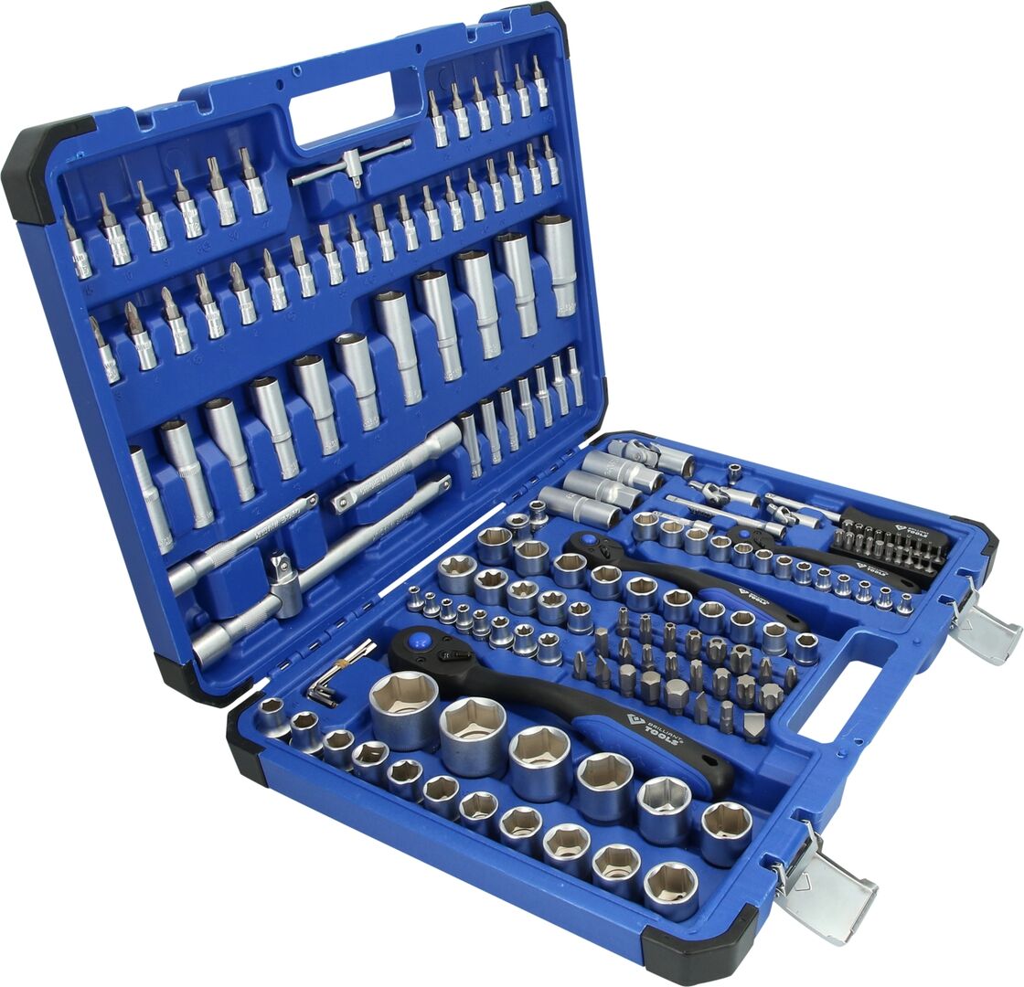 BRILLIANT TOOLS Steckschlüssel Set 1/4" 3/8" 1/2" 172-teilig