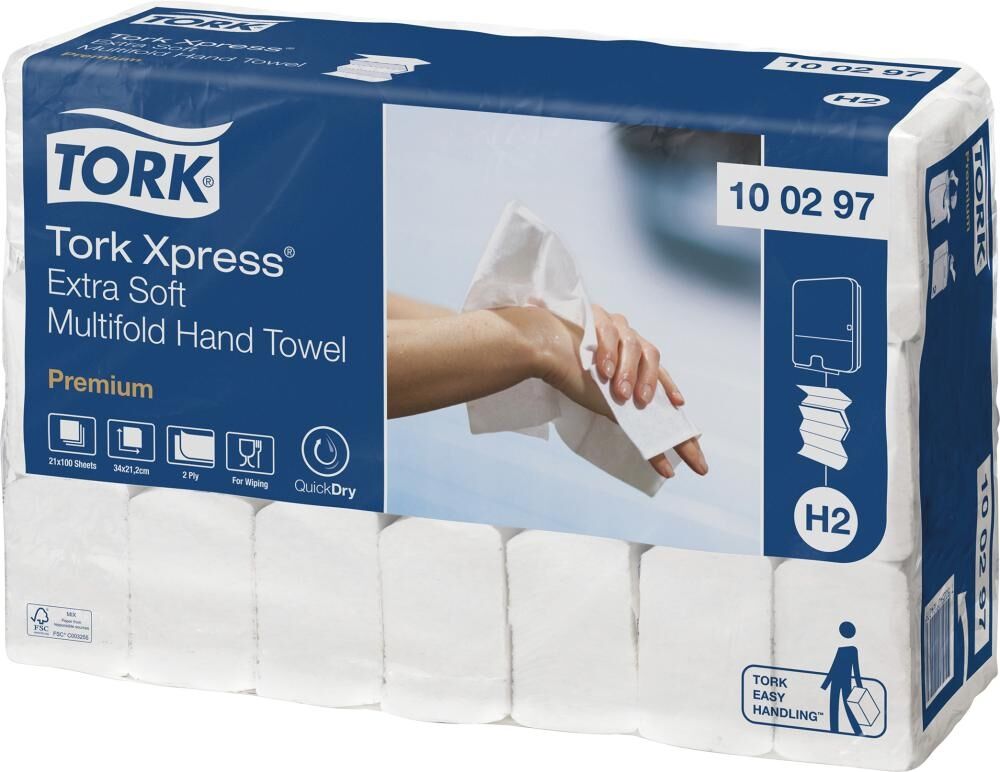 TORK Papierhandtuch Premium 100297 21x34cm 2lagig weiß 2.100 Bl./Pack.