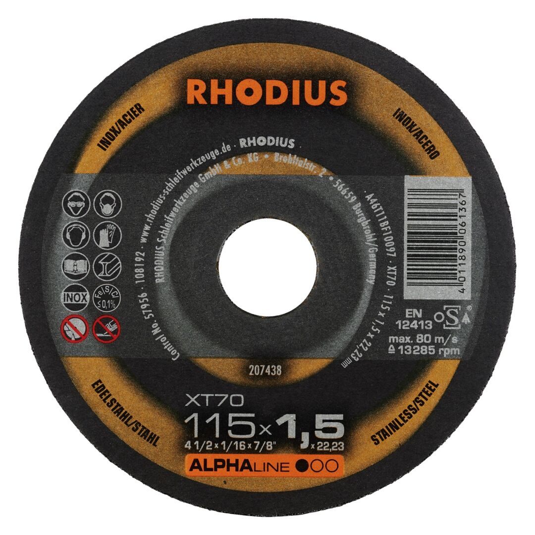 RHODIUS Trennscheibe XT70 115x1,5mm gerade