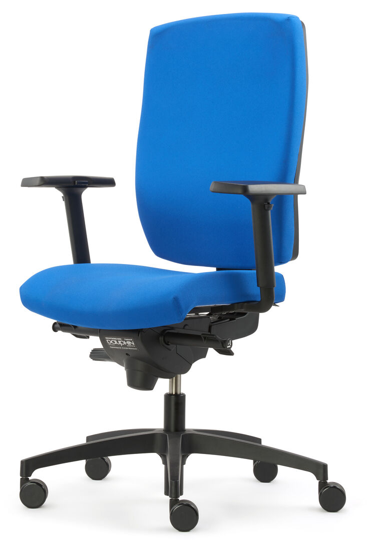 DAUPHIN Bürodrehstuhl Shape magic elan S standardblau Schiebesitz + Armlehnen