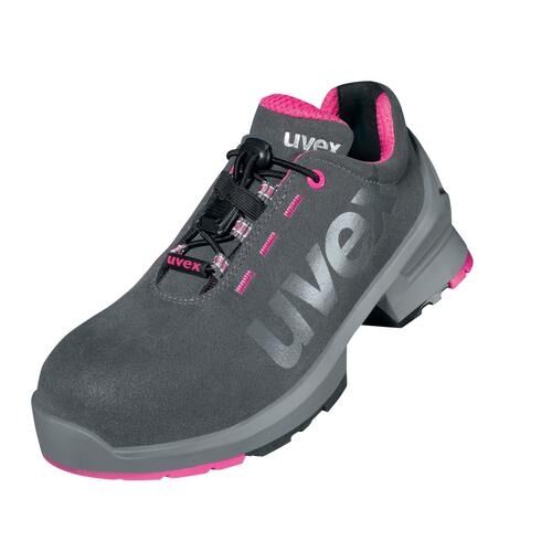 UVEX 1 ladies Sicherheits-Halbschuh Gr. 40 W11 S2 ESD SR grau/pink 8562.8