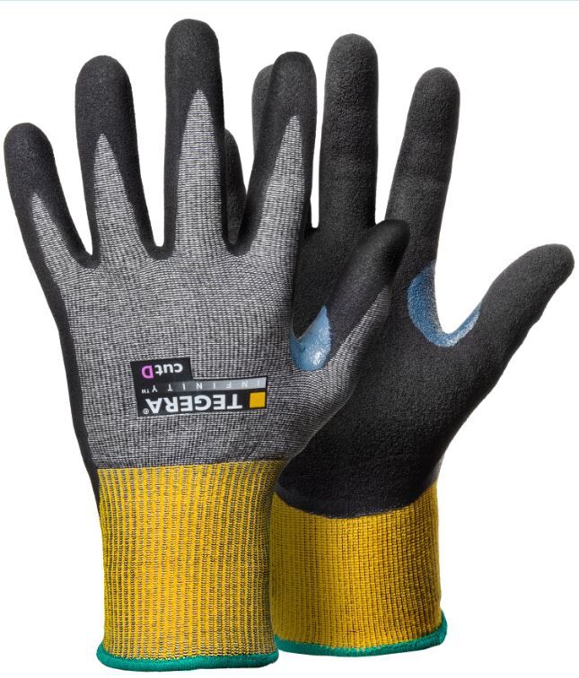 TEGERA Schnittschutzhandschuh 8807 Kl. D schwarz/gelb Gr. 8