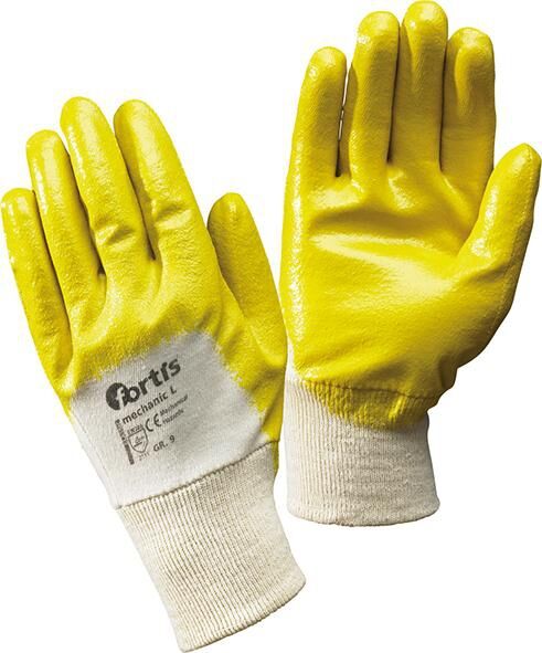 FORTIS Handschuh MechanicL gelb Nitril leicht 12 Paar Größe 8