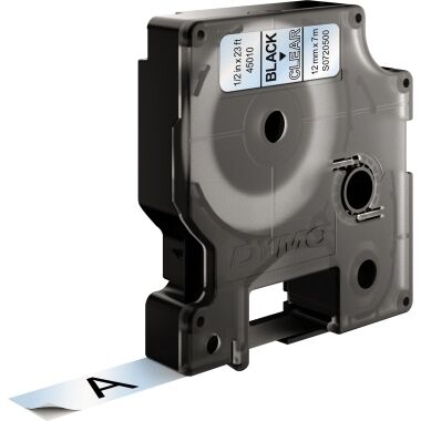 DYMO Schriftband 45010 schwarz/transparent