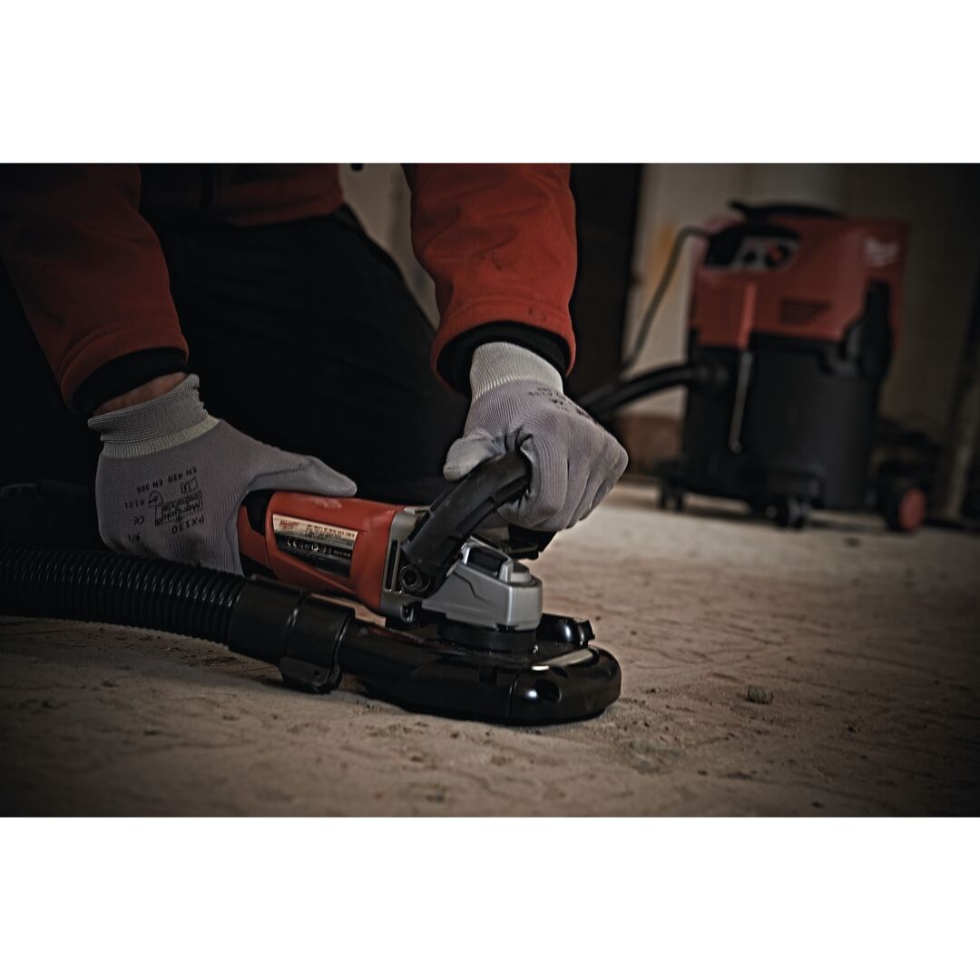 MILWAUKEE Winkelschleifer + Absaughaube Schleifen AGV 15-125 XC DEG-SET