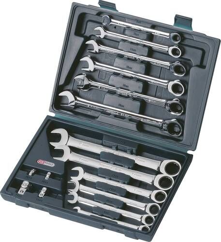 KS TOOLS Ratschenschlüssel Set SW 8-19mm 16-teilig