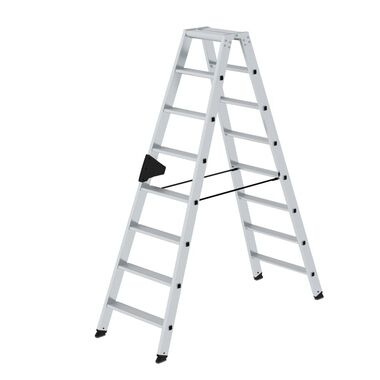 MUNK Stufen-Stehleiter Aluminium beidseitig begehbar 2x8 Stufen 40216