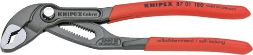 KNIPEX Wasserpumpenzange Cobra 180mm Kunststoffüberzug atramentiert 87 01 180 SB