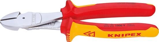 KNIPEX Kraft Seitenschneider Mehrkomponenten-Hülle isoliert VDE verchromt 200mm 74 06 200
