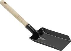 NÖLLE Kohleschaufel Metall schwarz lackiert mit Holzgriff