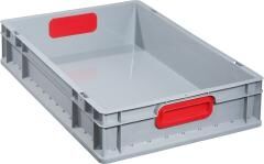 ALLIT EuroBox 612 600x400x120mm Griffe geschliffen grau/rot