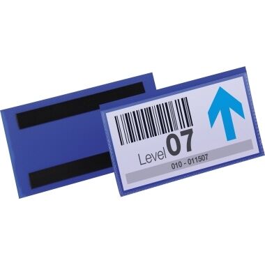 DURABLE Etikettentasche 174207 magnetisch 150x67mm dunkelblau 50 Stück