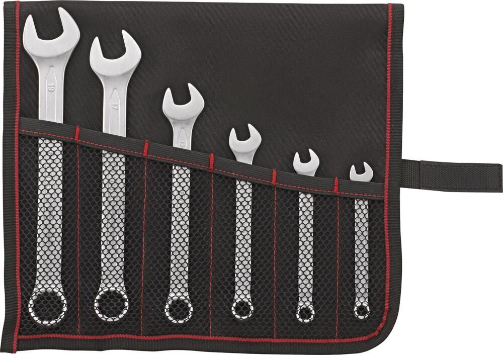 FORMAT Ringmaulschlüssel-Set DIN3113A 7-19mm 6-teilig in Rolltasche