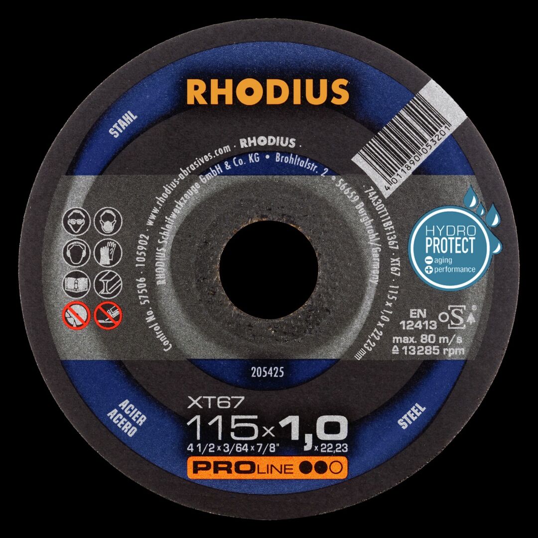 RHODIUS Hochleistungstrennscheibe Trennscheibe 115x1,0x22,2mm FT 67 M Top